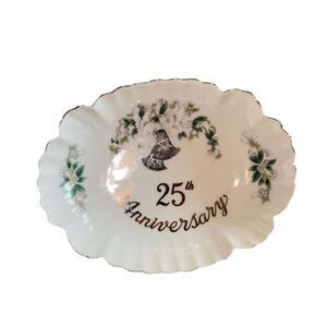 Lefton China 25th Anniversary Floral Covered Dish